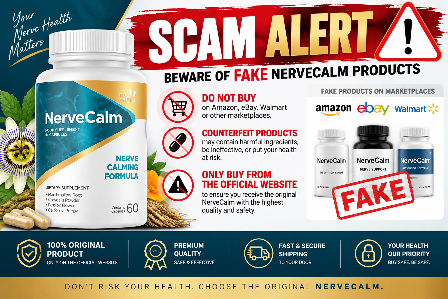 Warning about fake NerveCalm sold on marketplaces