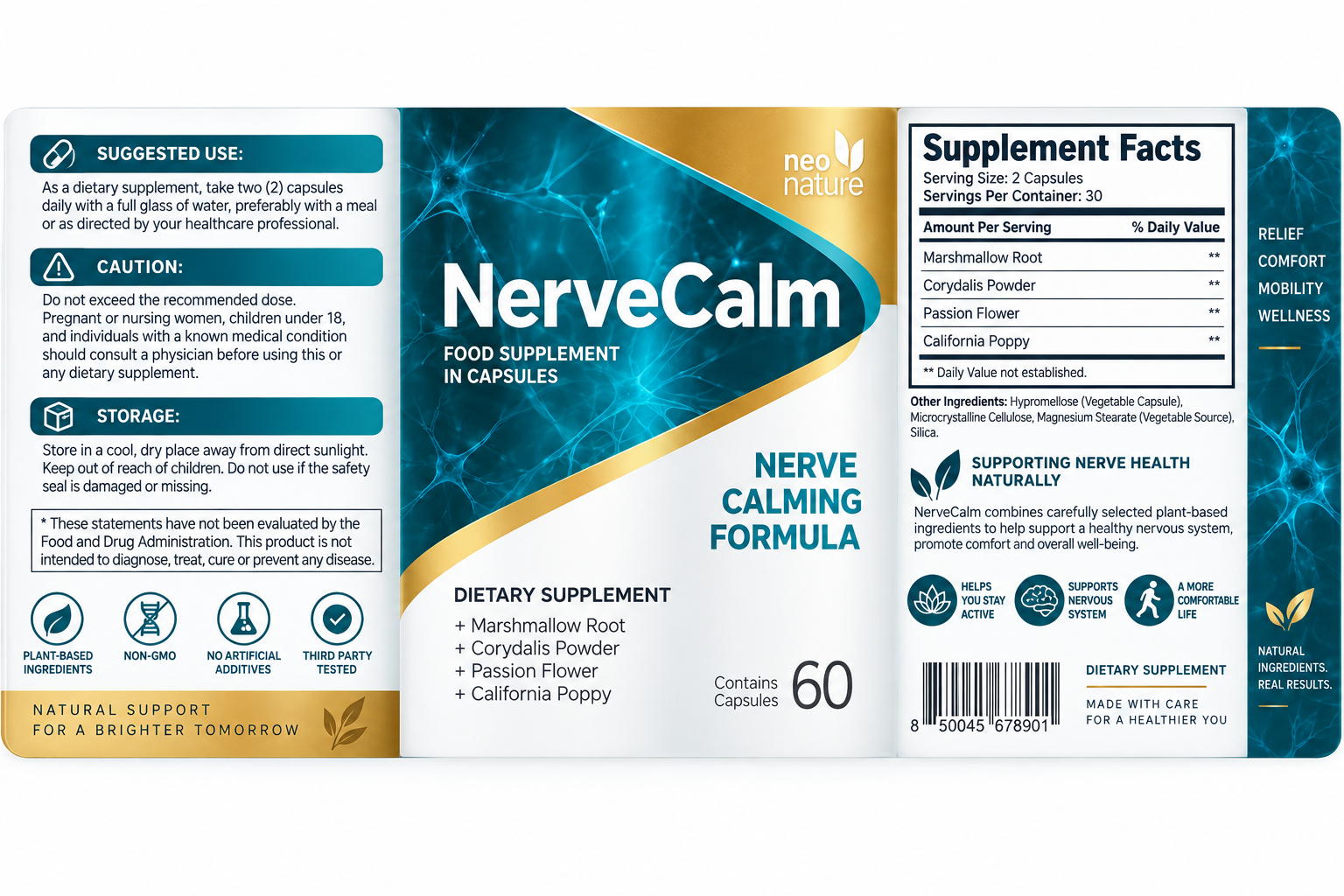 NerveCalm ingredients label