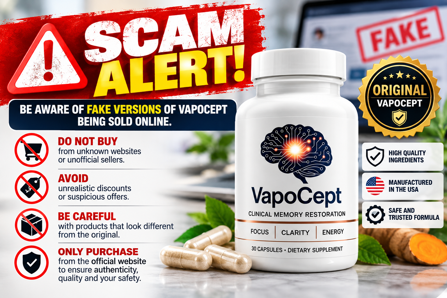 Warning about counterfeit VapoCept sold on marketplace listings