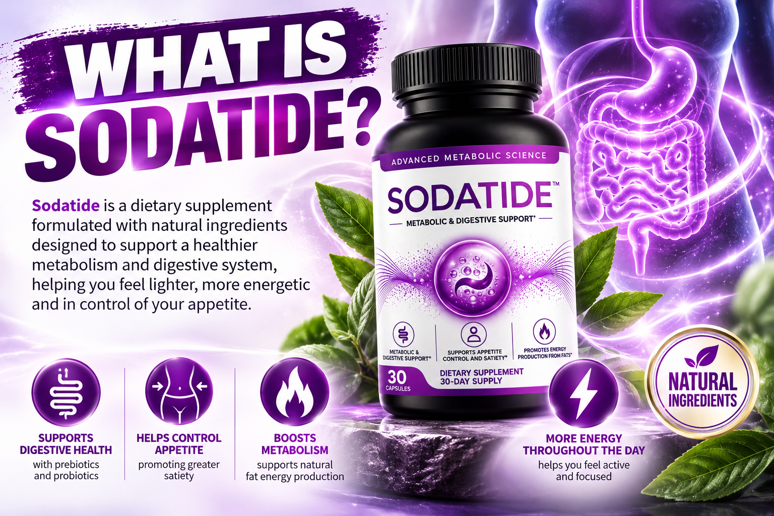 Sodatide capsule for digestive and metabolic support, what it is